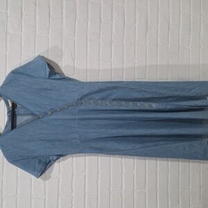 Madewell Light Blue Denim Midi Wrap Dress